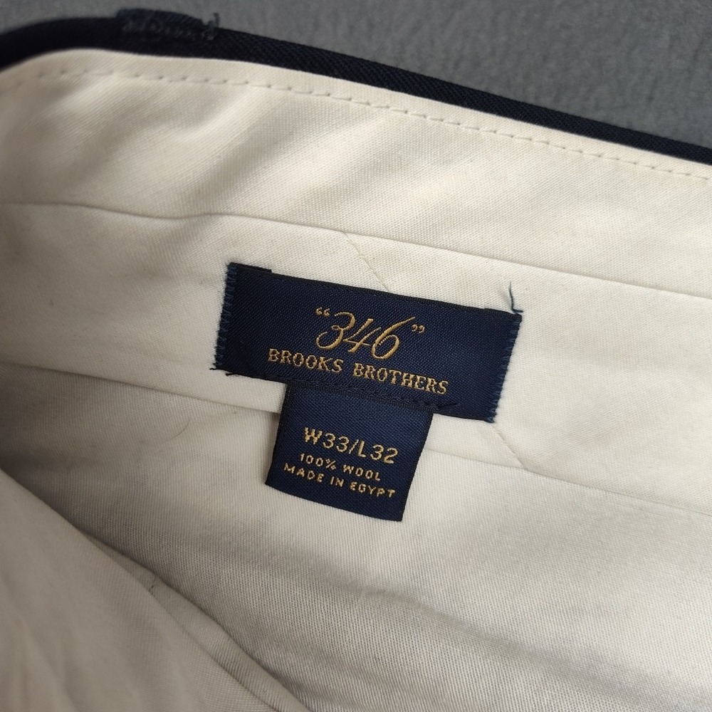 Brooks Brothers Pants Mens 33x32 Blue Pleated Wool Dress Trouser Suit Work Slack - Picture 8 of 13